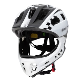 Segunda imagem do produto Capacete Bike Infantil Army Grid C/ Queixeira - Branco Preto