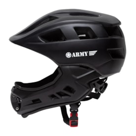 Capacete Bike Infantil Army Grid C/ Queixeira - Preto Fosco