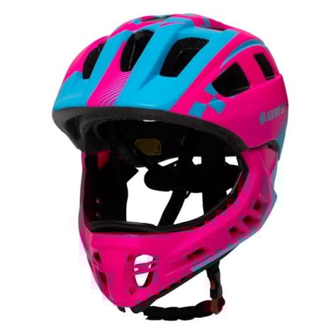 Segunda imagem do produto Capacete Bike Infantil Army Grid C/ Queixeira - Rosa Azul