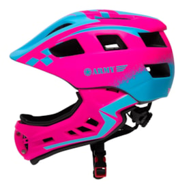 Capacete Bike Infantil Army Grid C/ Queixeira - Rosa Azul