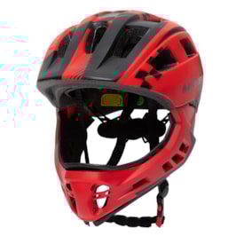 Segunda imagem do produto Capacete Bike Infantil Army Grid C/ Queixeira - Vermelho Preto