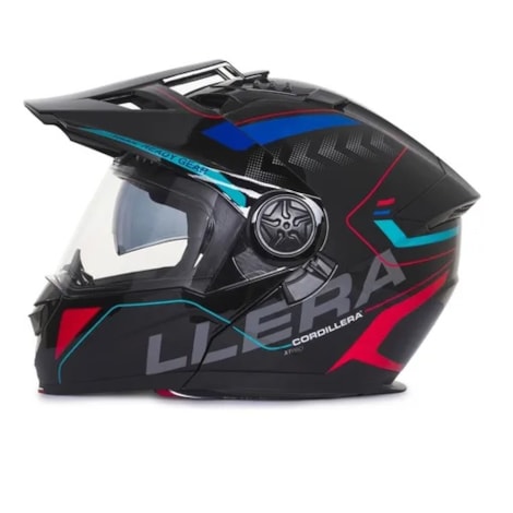 Capacete Cordillera Xtpro Preto Vermelho Azul