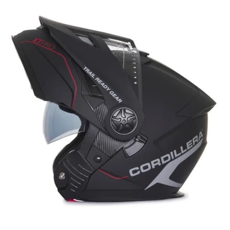 Segunda imagem do produto Capacete Cordillera Xtpro Preto Vermelho Fosco