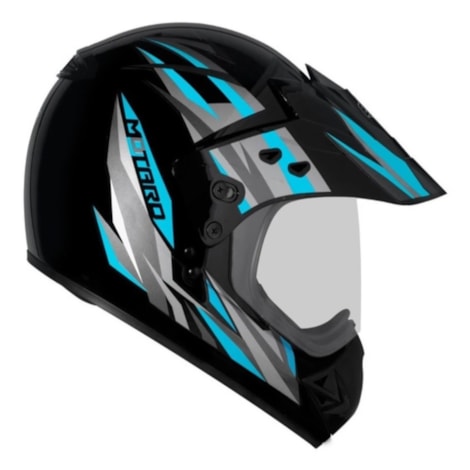 Segunda imagem do produto Capacete EBF Motard New Streer Preto Azul