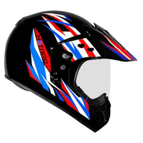 Segunda imagem do produto Capacete EBF Motard New Streer Preto Vermelho