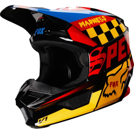 Capacete Fox V1 Infantil - Preto Amarelo