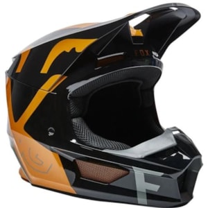 Segunda imagem do produto Capacete Fox V1 Mips Skew Preto Dourado