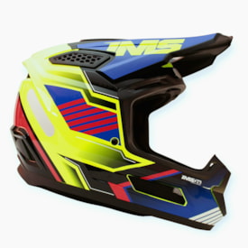 Capacete IMS One Vision Pro Azul Flúor Vermelho