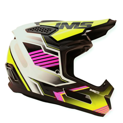Capacete IMS One Vision Pro Flúor Branco Rosa