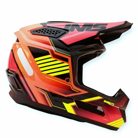 Capacete IMS One Vision Pro Vermelho Preto Flúor
