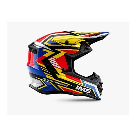Capacete IMS Reco Edge Amarelo Azul Vermelho