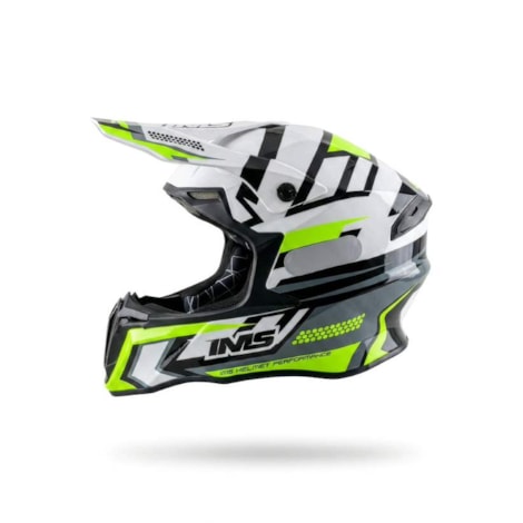 Segunda imagem do produto Capacete IMS Revo Edge Branco Flúor Cinza