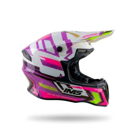 Capacete IMS Revo Edge Roxo Branco Rosa