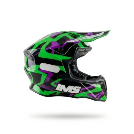 Capacete IMS Revo Edge Verde Roxo Preto