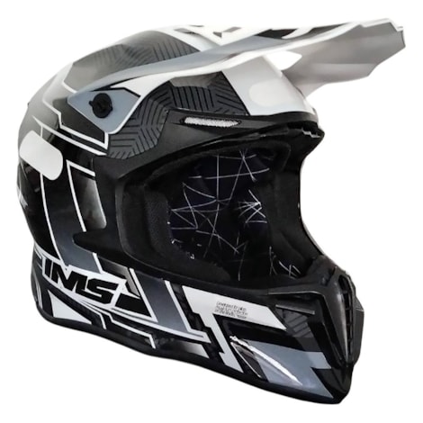Capacete IMS Revo Preto Cinza Branco