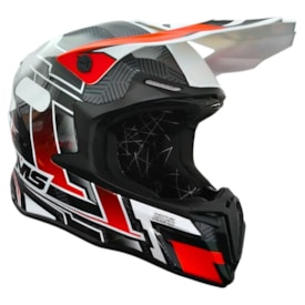Capacete IMS Revo Preto Cinza Vermelho