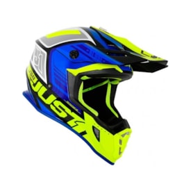 Segunda imagem do produto Capacete Just1 J38 Blade - Azul Amarelo Flúor Preto