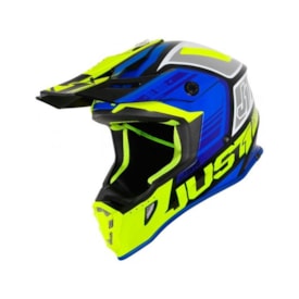 Capacete Just1 J38 Blade - Azul Amarelo Flúor Preto