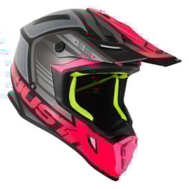 Segunda imagem do produto Capacete Just1 J38 Blade - Fuxia Flúor Preto