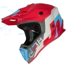 Capacete Just1 J38 Korner - Azul Vermelho Fosco