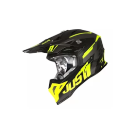 Capacete Just1 J39  Stars - Preto Amarelo Flúor Titanium