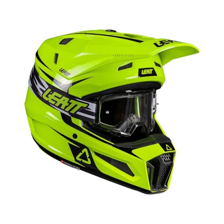 Capacete Leatt 3.5 C/ Óculos Amarelo Flúor