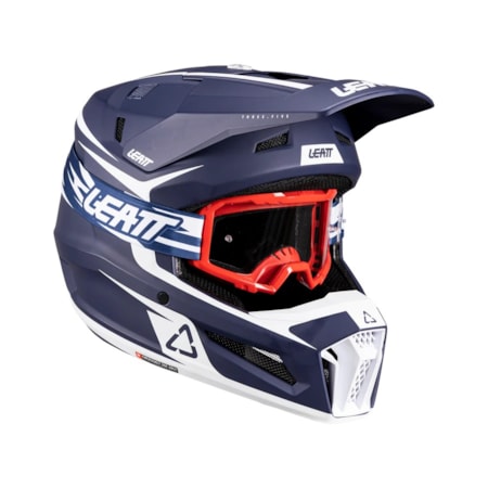 Capacete Leatt 3.5 C/ Óculos Azul Branco