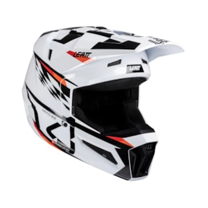 Capacete Leatt 3.5 Infantil Branco - C/ Óculos Branco Preto