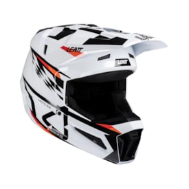 Capacete Leatt 3.5 Infantil Branco - C/ Óculos Branco Preto