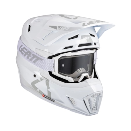 Capacete Leatt 7.5 C/ Óculos Branco Tamanho:62