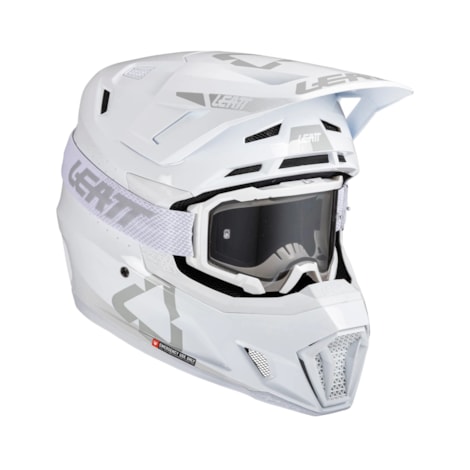 Capacete Leatt 7.5 C/ Óculos Branco Tamanho:62