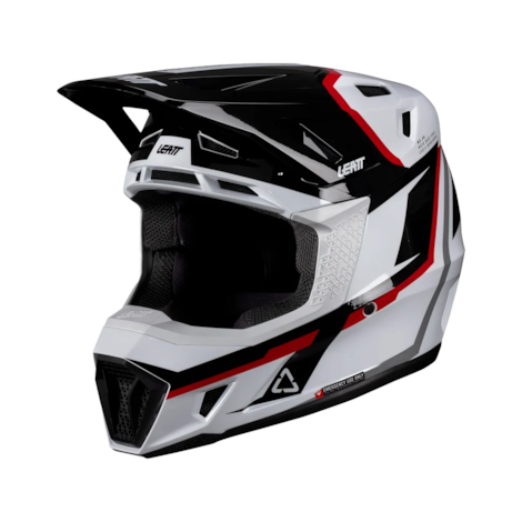 Segunda imagem do produto Capacete Leatt 7.5 C/ Óculos Branco Vermelho Tamanho:62