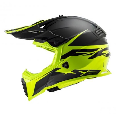 Segunda imagem do produto Capacete LS2 Fast MX437 Roar Preto Amarelo Flúor