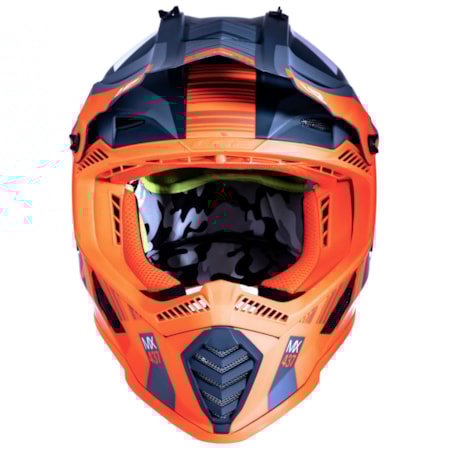 Segunda imagem do produto Capacete LS2 Fast MX437 XCODE - Laranja Fluor Azul Fosco