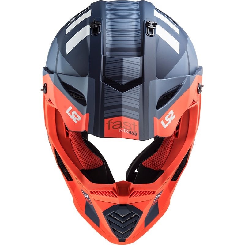 Capacete LS2 Fast MX437 XCODE - Laranja Fluor Azul Fosco