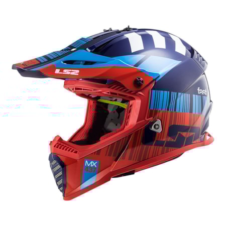 Capacete LS2 Fast MX437 XCODE - Vermelho Azul