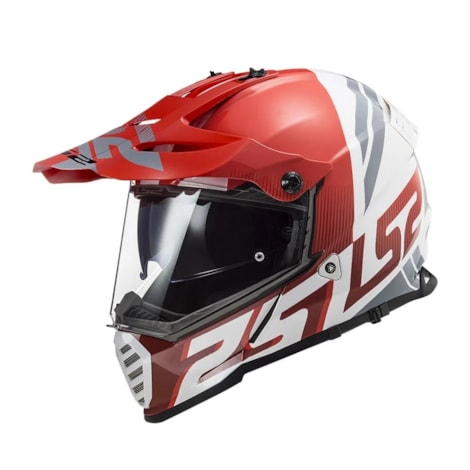 Capacete Ls2 MX436 Pioneer Evo Evolve - Vermelho Branco