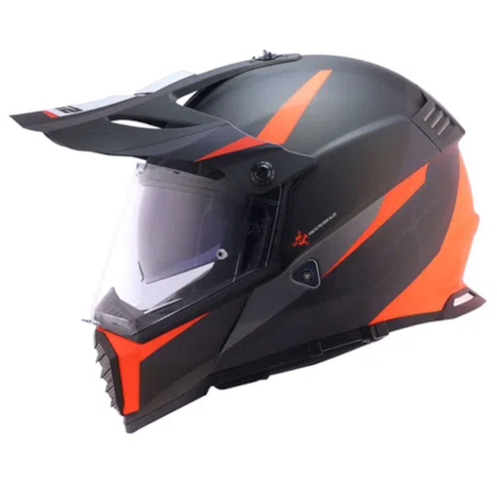 Capacete LS2 MX436 Pioneer Evo Router Cinza Laranja