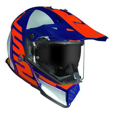 Segunda imagem do produto Capacete LS2 MX436 Pioneer Evo Trophy - Azul Laranja
