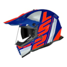 Capacete LS2 MX436 Pioneer Evo Trophy - Azul Laranja