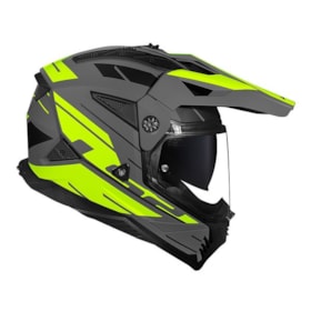 Capacete LS2 MX702 Pioneer II Namib - Cinza Fosco Amarelo Flúor