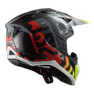 Capacete LS2 MX703 X-Force Carbon Barrier - Amarelo Flúor Vermelho