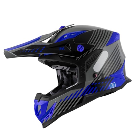 Segunda imagem do produto Capacete Mattos Racing Atomic - Azul Cinza
