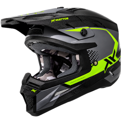Capacete Mattos Racing Echoes 26 Chumbo Flúor