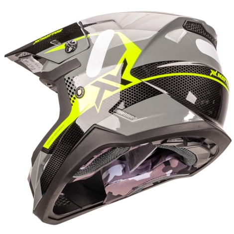 Segunda imagem do produto Capacete Mattos Racing Echoes Kids - Chumbo Flúor