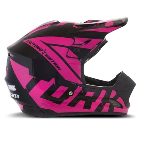 Capacete Pro Tork Cross Kids Factory Edition - Preto Rosa
