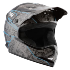 Capacete Pro Tork Infantil Cartoon Racing - Preto Azul