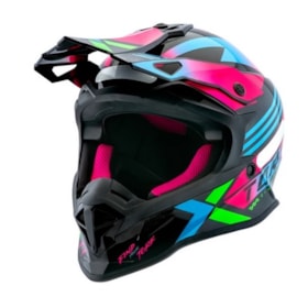 Capacete Pro Tork Infantil Next Preto Rosa Brilhante