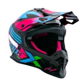 Capacete Pro Tork Infantil Next Preto Rosa Brilhante