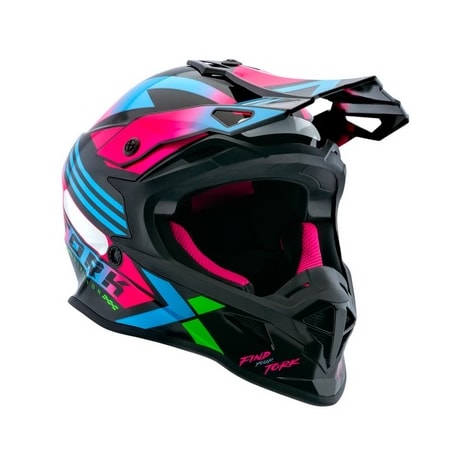 Capacete Pro Tork Infantil Next Preto Rosa Brilhante